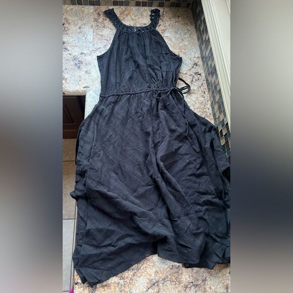 Joie Black Dress with crochet detail at neck line - Picture 3 of 6